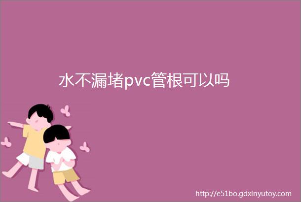 水不漏堵pvc管根可以吗